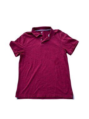 Old Navy Mens Polo Shirt Red Size Large Stretch Extensible Short Sleeves Slim